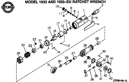 Diagram Diagram and Parts List for IR1033  Ingersoll Rand Ratchet
